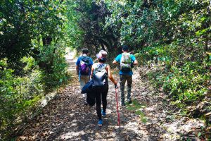 People hiking in nagarkot chisapani route